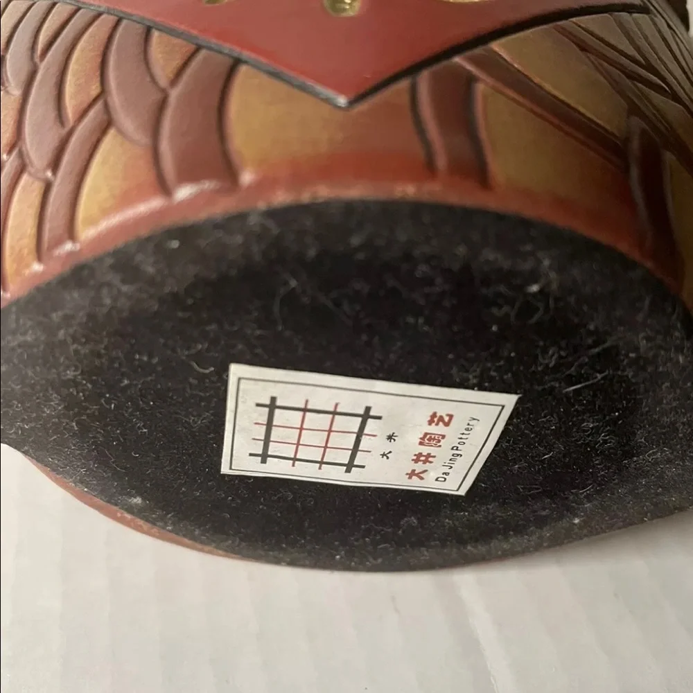 Unique Vintage Da Jing Tao Yi Pottery Decor Colorful Fish  Vase